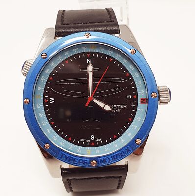 Minster 1949 Fryston Black Leather Strap Watch MN05BKSL10 for men