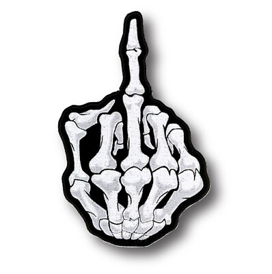 Skeleton Middle Finger Biker Motorcycle Vinyl Car Truck 3