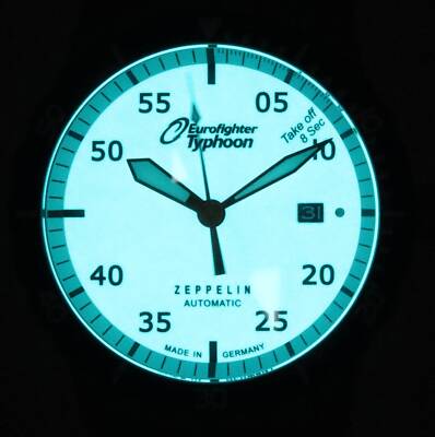 Pre-owned Zeppelin Eurofighter Typhoon Automatic Diver's 7268m-5 Men's Watc