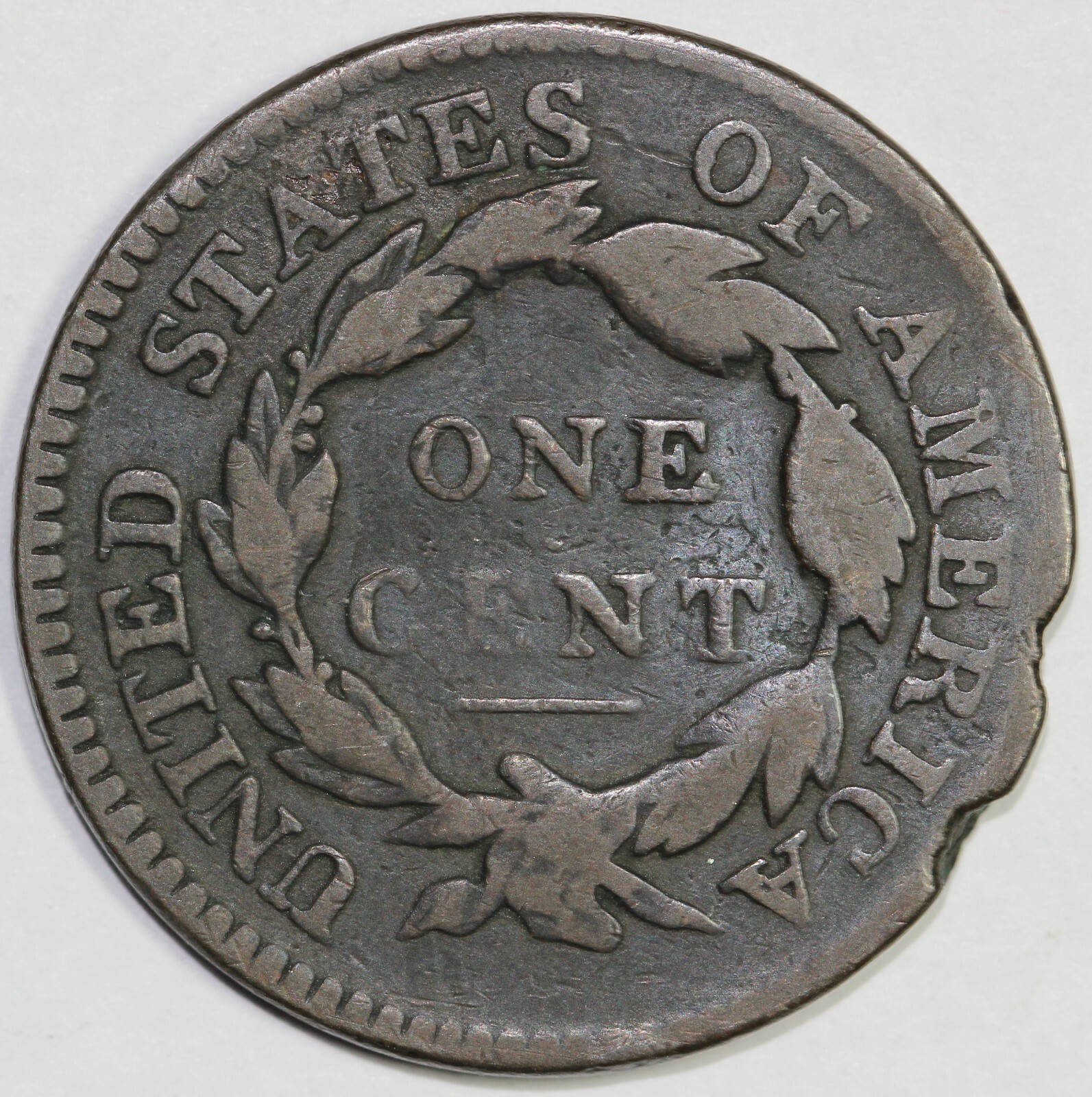 1817 1c Coronet or Matron Head N-12 Large Cent UNSLABBED