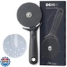Deiss Lux Heavy Duty Pizza Cutter With Wheel Slicer- Stainless Steel Sharp Smooth Pizza Cutter Wheel With Easy Grip Non-Slip Handle, Dishwasher Safe (BLACK)