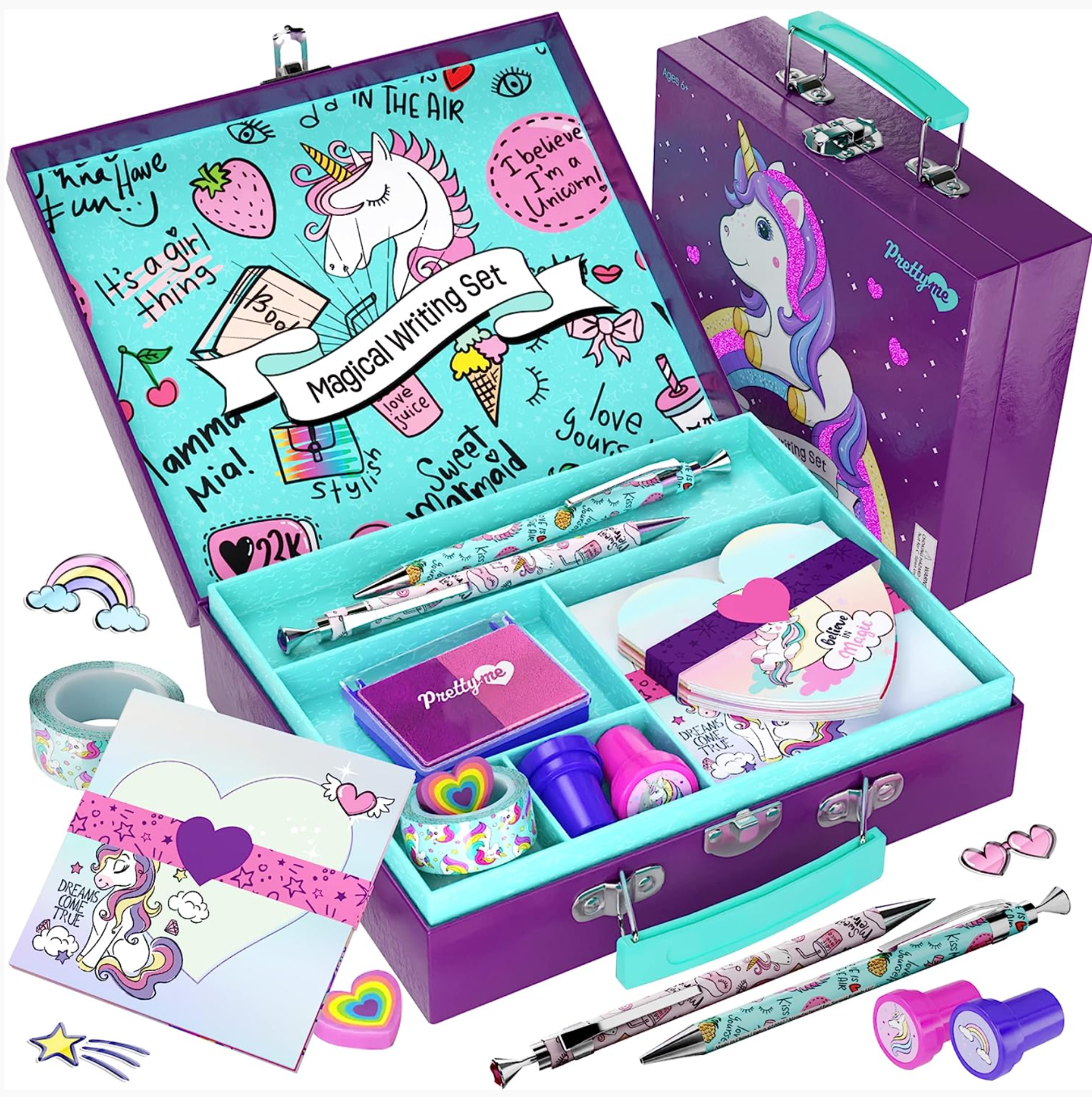  Personalized Unicorn Stationary Set for Girls, Unicorn
