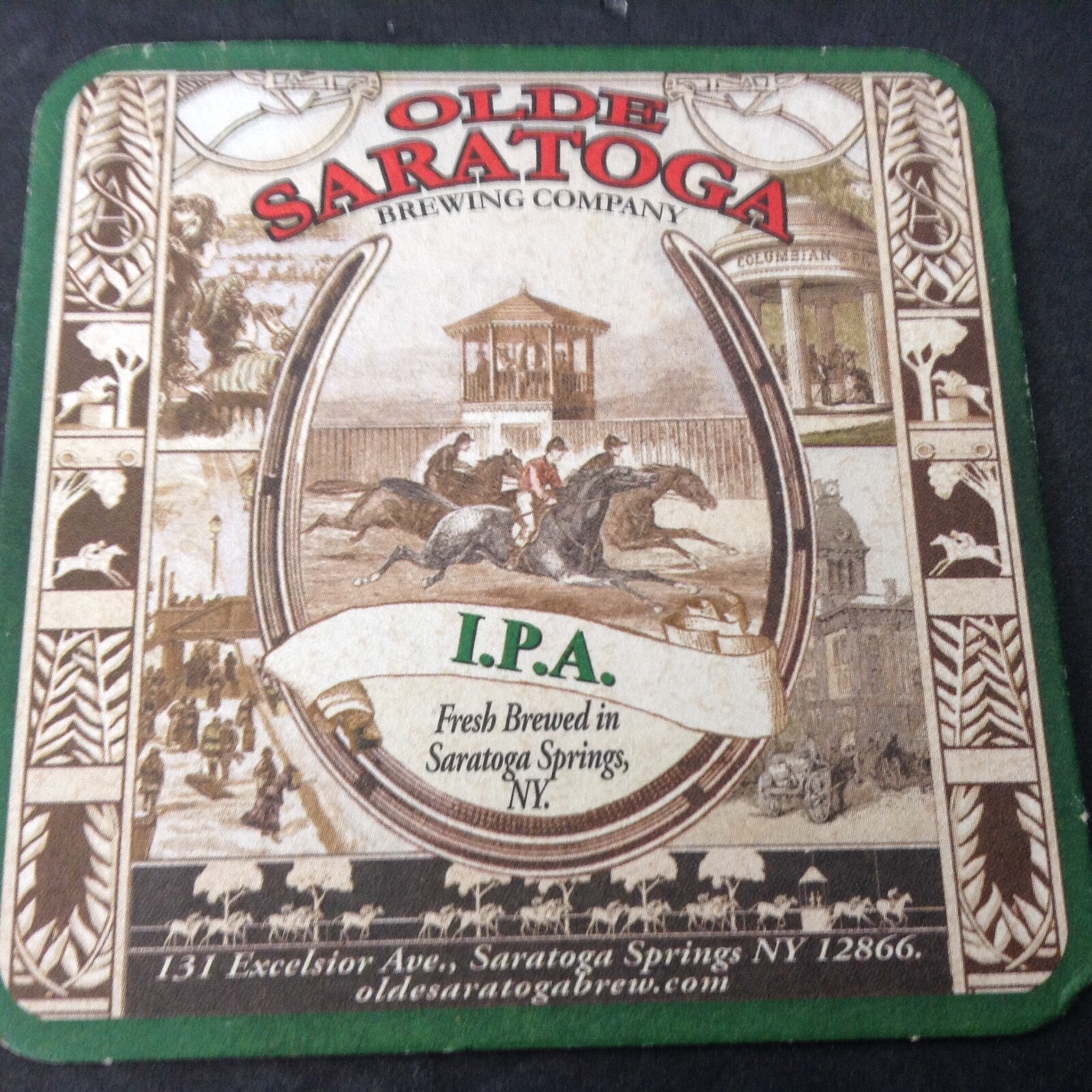 VINTAGE Beer Memorabilia Coaster/Mat OLDE SARATOGA BREWING COMPANY,NY