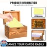 MOBYKE Index Card Holder 3x5, wooden Origanizer Recipe Box with 100 PCS Flash cards, 30 White Dividers, 1 Blank Sticker and 1 Letter Sticker, Flashcard Notecard Holders for Home Office