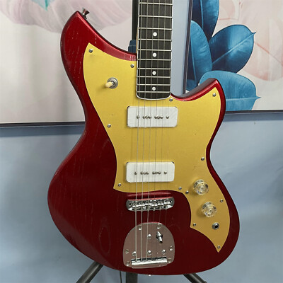Serus J Red 6 String Electric Guitar P90 Pickup Solid Body Maple Neck Fast