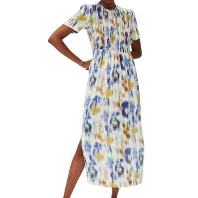 Baum Und Pferdgarten Dance Admaris Tie Dye Smock Bodice Stretch Silk Dress Sz.36