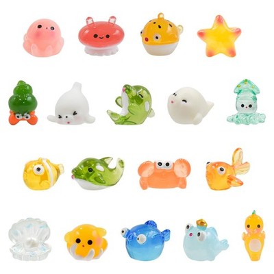 LALASTYLE 18 PCS Mini Sea Resin Animals, Tiny Ocean One Size, Multicolor 
