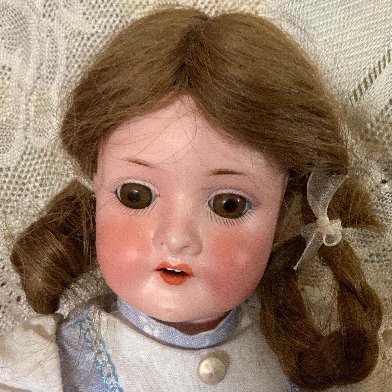 Alte, rare  Porzellankopfpuppe C M Bergmann Waltershausen 1916   01/2 Germany
