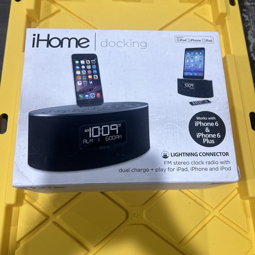 iHome iDL46 FM Stereo Clock Radio Dual Charging with iPhone Lightning Dock