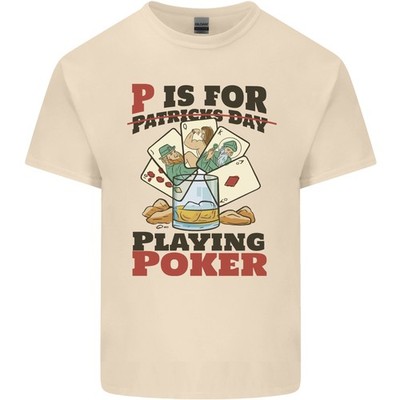 P Pour Poker Pas St Patricks Day Drôle T-Shirt En Coton Léger Pour Hommes