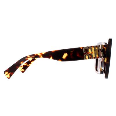 Pre-owned Miu Miu Sunglasses Mu10ys Vau06b Honey Havana Dark Brown