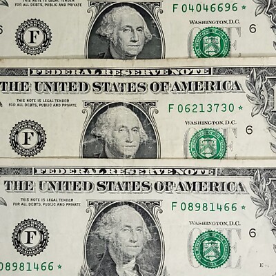 2017 F Star Notes One Dollar Bill 3.2M Pack Note Lot Of 3 All Are Run X of 4