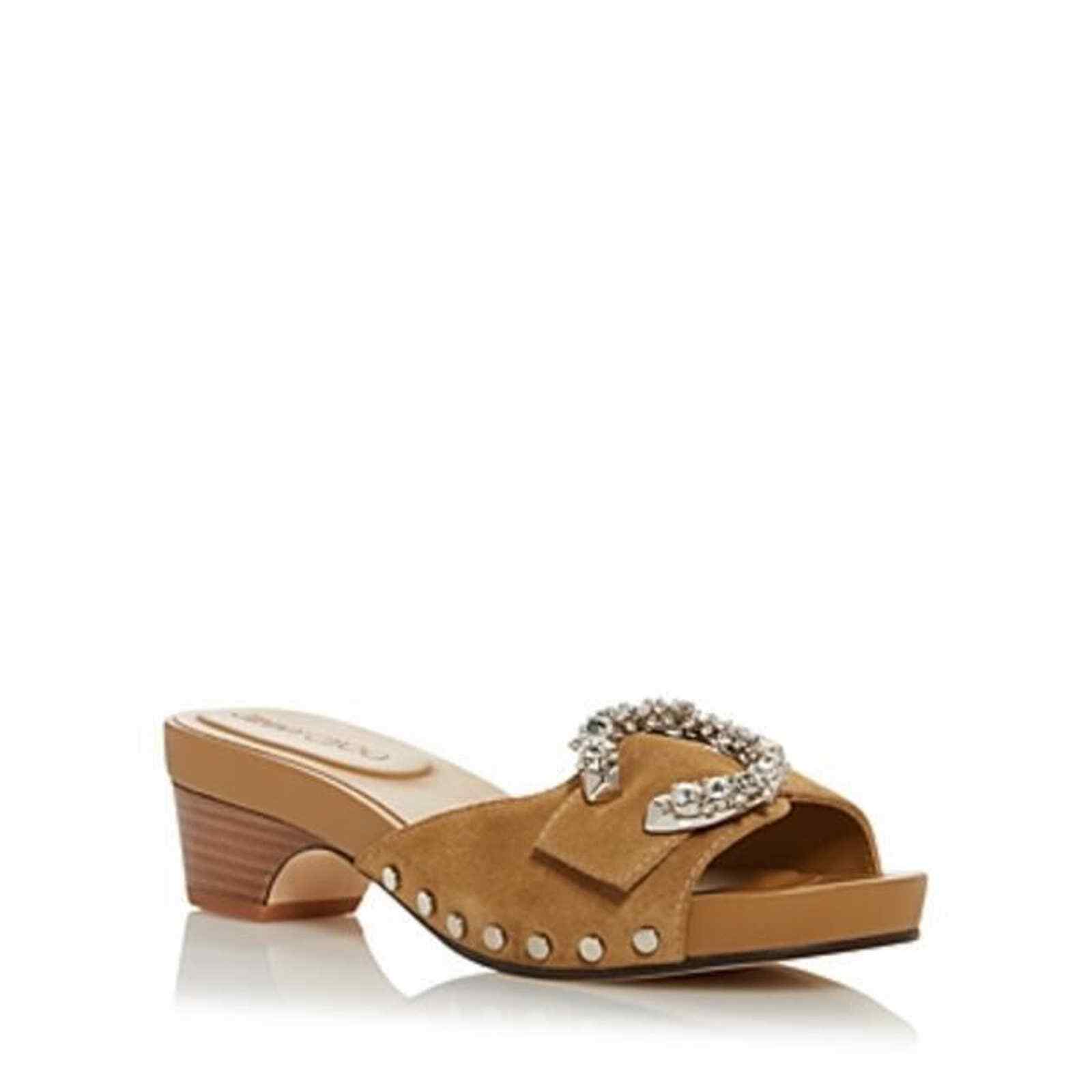 

Женские шлепанцы Jimmy Choo Arlia 45 Camel Crystal 36 евро США 6, Бежевый