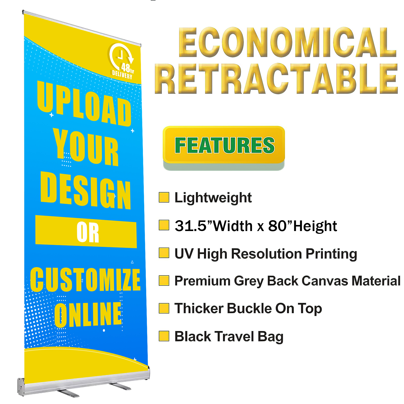 Custom Retractable Banner with Aluminum Frame For Events, Promotion  Advertising