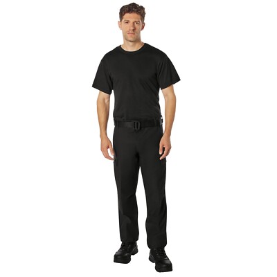 Men's Active Flex Fleece Lined Canvas Work Pants in Black or Work Brown