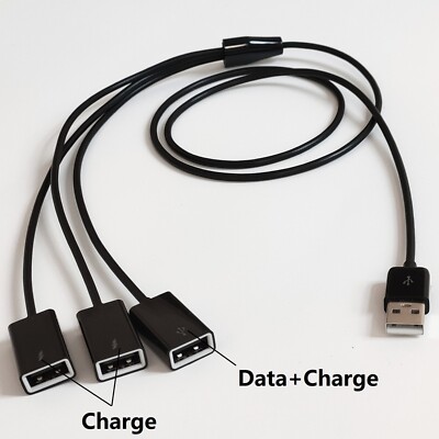1M 3FT 3 in 1 USB 2.0 A Male to 3 USB Female Jack Data Sync Charging Cable