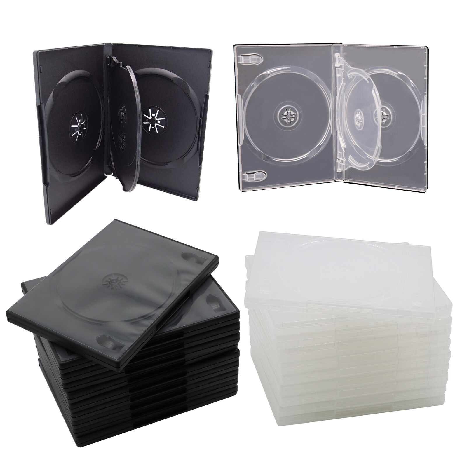 CHANGE DVD BOX ★ Lots Standard 4-Discs DVD Storage Replacement Cases Flip