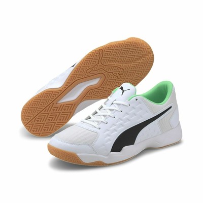 Puma AURIZ Herren Hallenschuhe weiß-schwarz-grün 106148-01