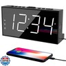 Alarm Clock for Bedroom, 2 Alarms Loud LED Big Display Plug in Simple Basic Digital Clock with USB Charging Port, Adjustable Volume, Dimmable, Snooze for Deep Sleepers Kids Elderly Home Office