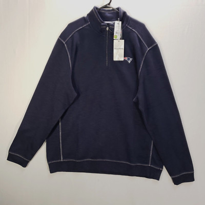 Tommy Bahama NFL New England Patriots Men 2XLT Pullover Sweater 1/4 Zip $158 NEW