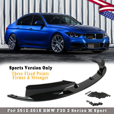 For 2014-2018 BMW 3 Series F30 M-Sport Front Bumper Lip Spoiler 2PC Black