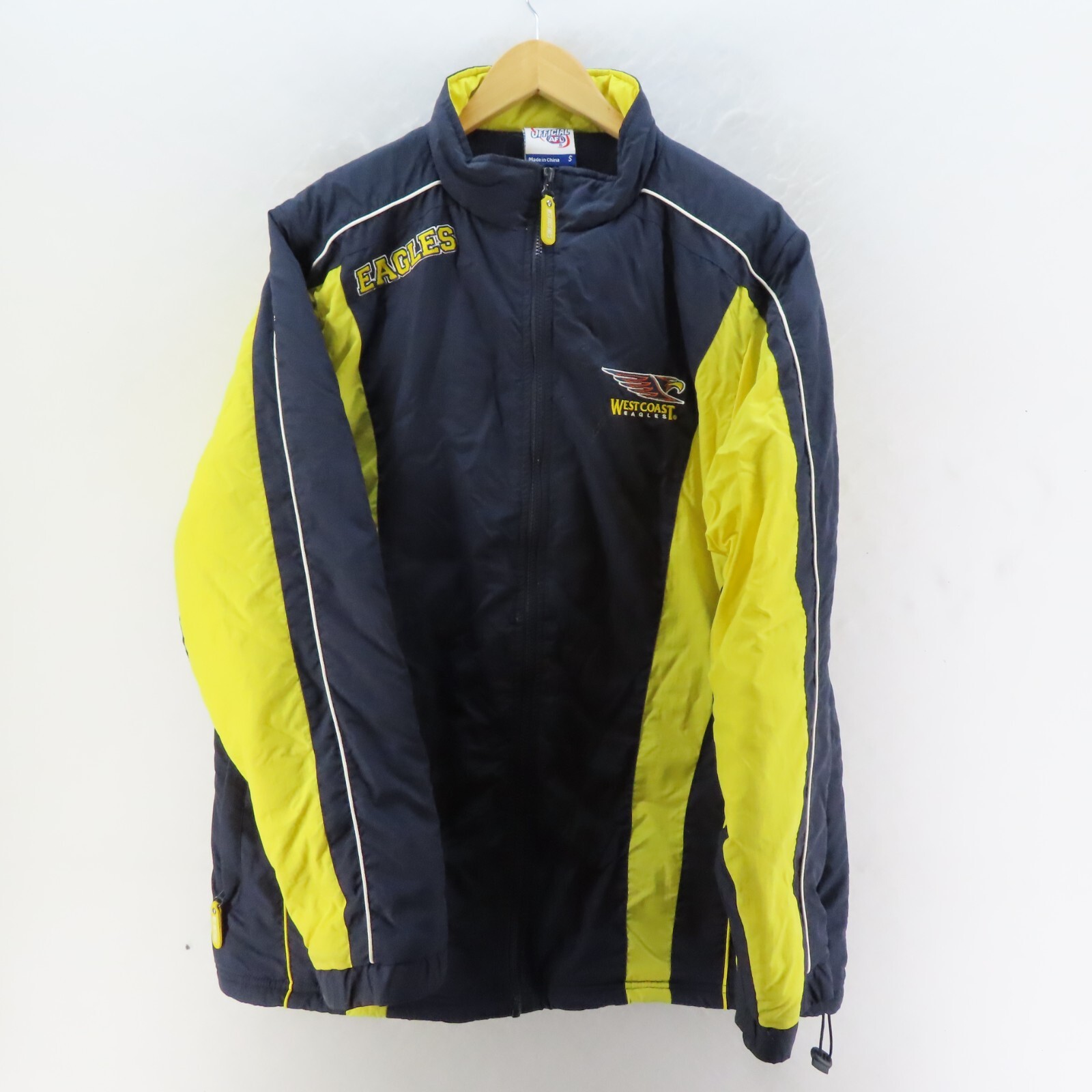 West Coast Eagles Windbreaker Jacket Mens Adult Size Small Blue Zip Up Casual