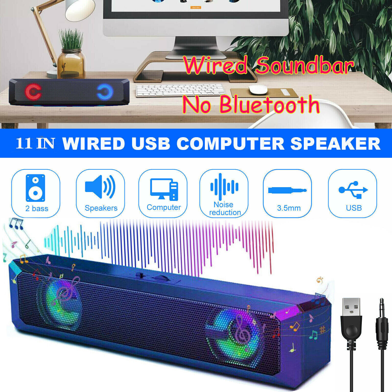 Powerful TV Sound Bar Home Theater Subwoofer Soundbar with Bluetooth Wireless