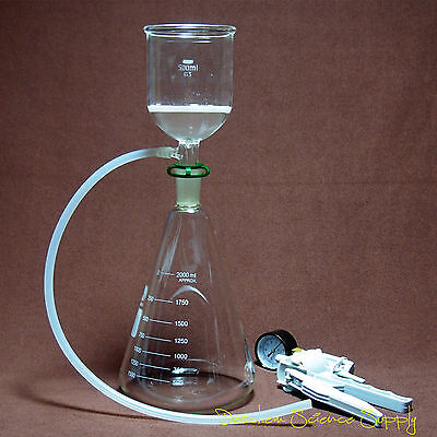 2000ml,Glass Suction Filtration Kit,Buchner Funnel,Erlenmeyer Flask,Vacuum ...