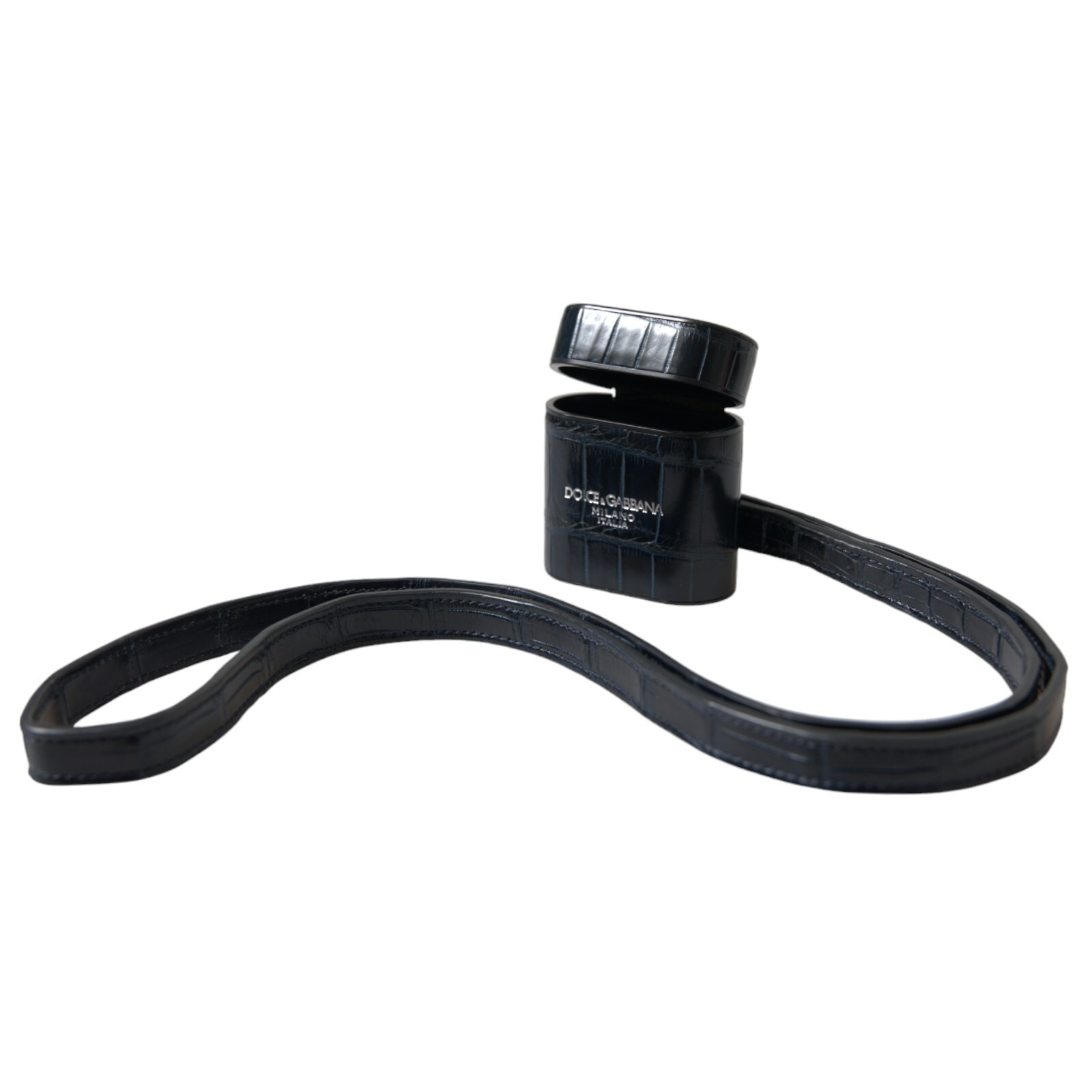 希少 DOLCE&GABBANA ドルガバ DG ロゴ ショルダー AIRPODS CASE DOLCE & GABBANA Airpods Case Black DG Logo Leather Silver