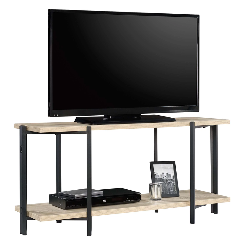 No Tools TV Stand, Natural Wood Finish