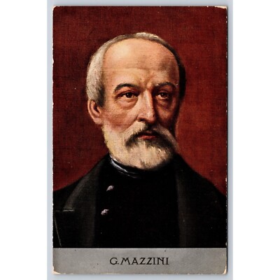 Vintage Postcard Italian Carte Postale Featuring G Mazzini Portrait Politician