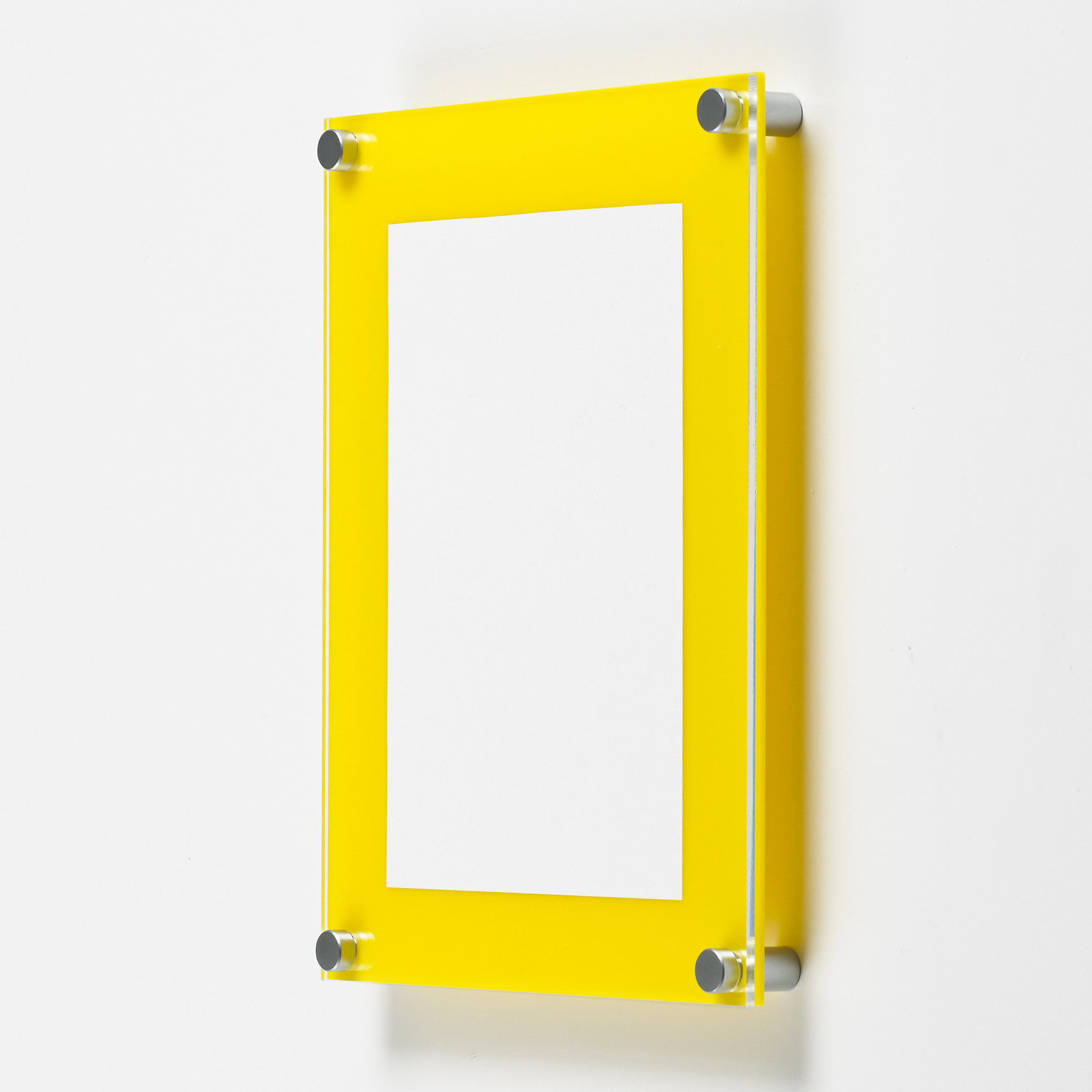 A4 Acrylic Photo Frame Perspex Wall Mounted Yellow Picture Poster