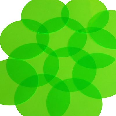 Round Vinyl Shape 60mm Green Go Go Fluorescent Edge Glow