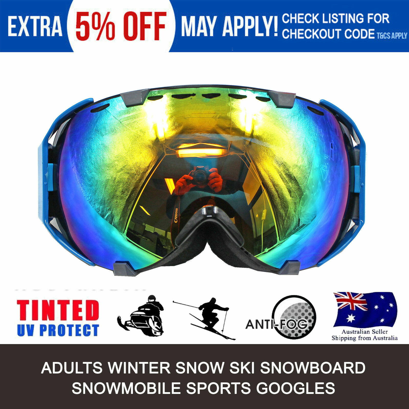 Adults UNISEX SKI Snow Windproof Anti-Fog Sports Snowmobile Snowboard GOGGLES