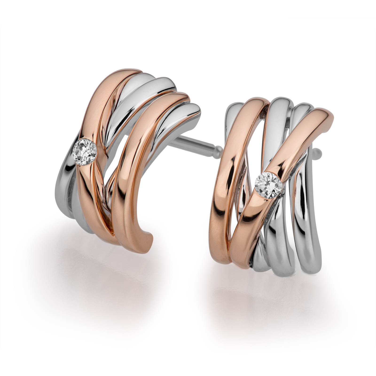 OrolinoGold 585 zweifarbig mit 2 echten Brillanten zus. 0,04ct.