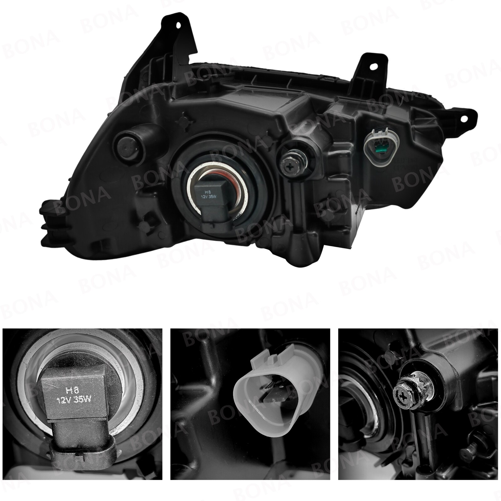 For 2016-2018 Hyundai Tucson LED Fog Lights Front Bumper Lamps with DRL