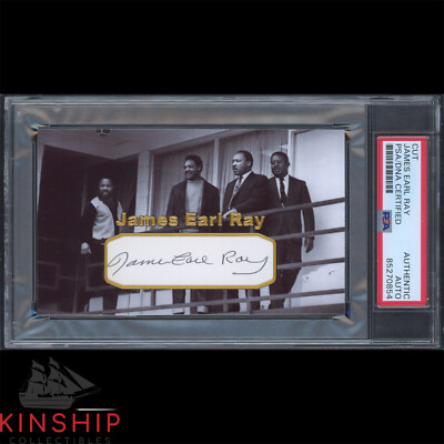 James Earl Ray signed Cut 3x5 Custom Card PSA DNA Slab MLK JR Image Auto C3115