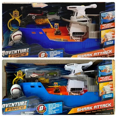 Set Of 2 Adventure Force Shark Attack Water Safe Play-sets ,Tub Toy, Boat Floats