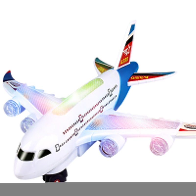 KIDS ELECTRIC LIGHT & MUSIC AIR PLANE AIRBUS BUMP AND GO TOY white Gift
