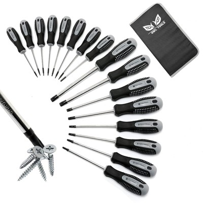 Torx Screwdriver Set of 16 - Magnetic Torx Bit Star Driver - Precision, Mini, Sm