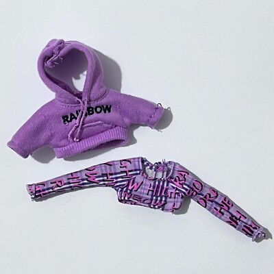 Rainbow High Doll Emi Vanda original purple crop top with jumper - New