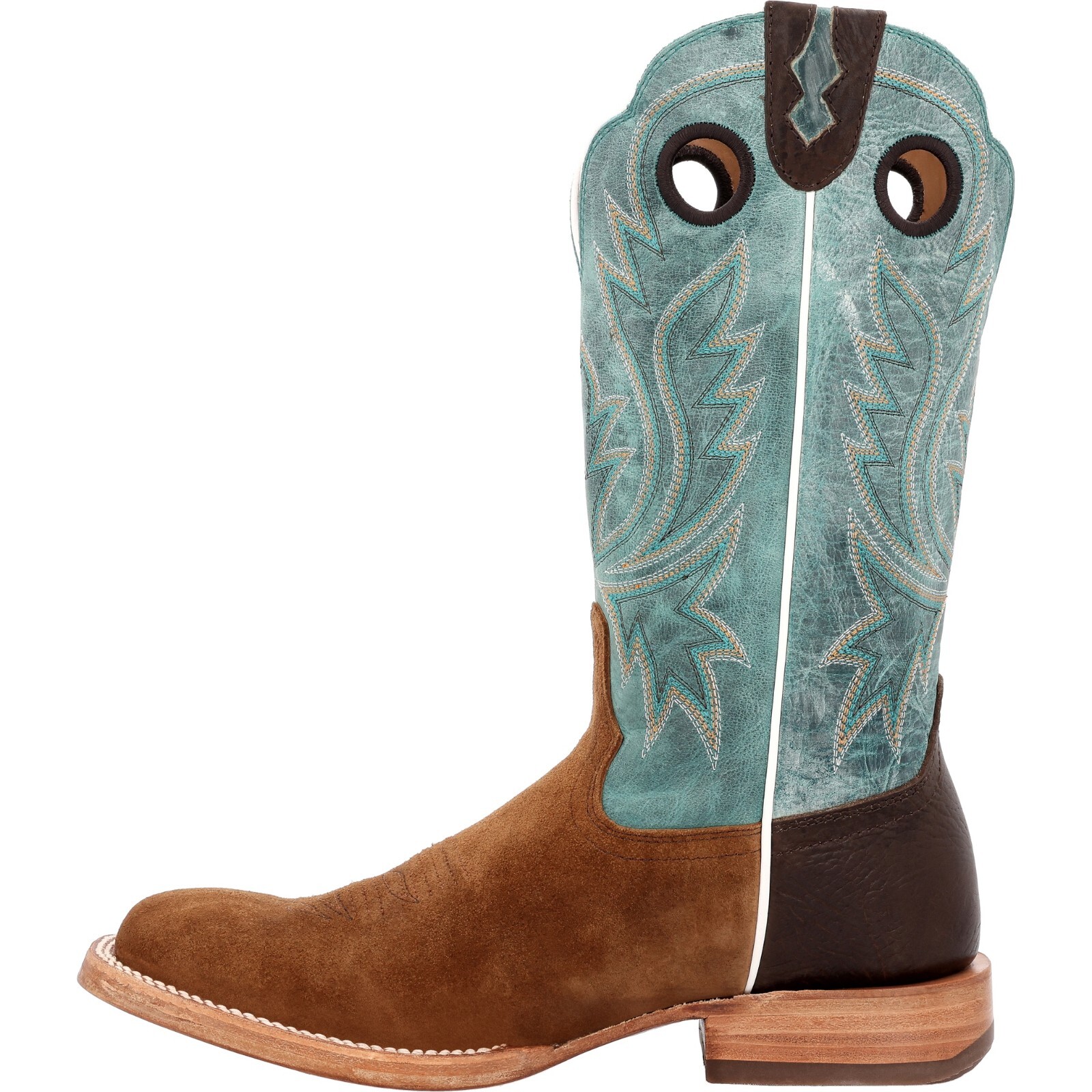 Pre-owned Durango Boots Durango® Prca Collection Roughout Western Boots Ddb0467 - All Sizes - In Whiskey Tobacco And Aqua
