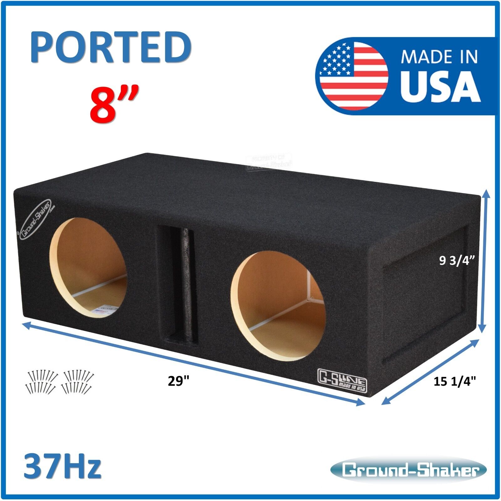 8" Dual Ported / Center Vented Sub Box Sub Enclosure Speaker