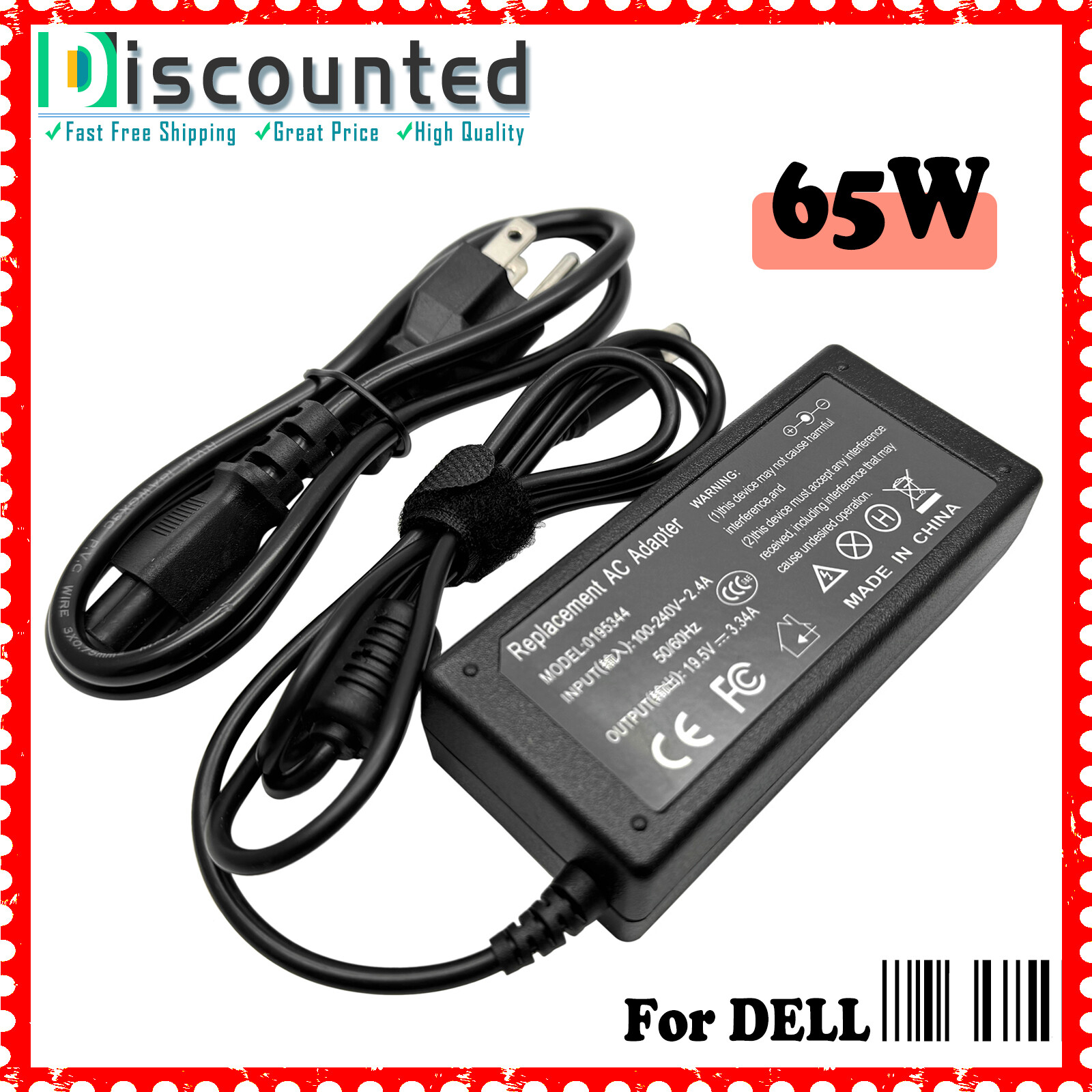 Charger For Dell Vostro 1440 1520 1540 3550 3500 3560 3700 3750