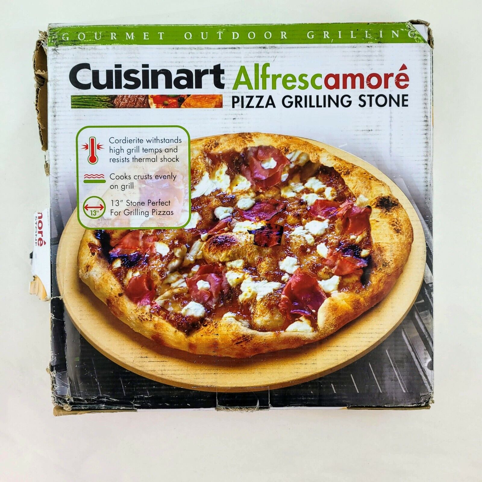 Alfrescamore Ceramic-Glazed Cordierite Pizza Grilling Stone Alfrescamore Ceramic-Glazed Cordierite Pizza Grilling Stone