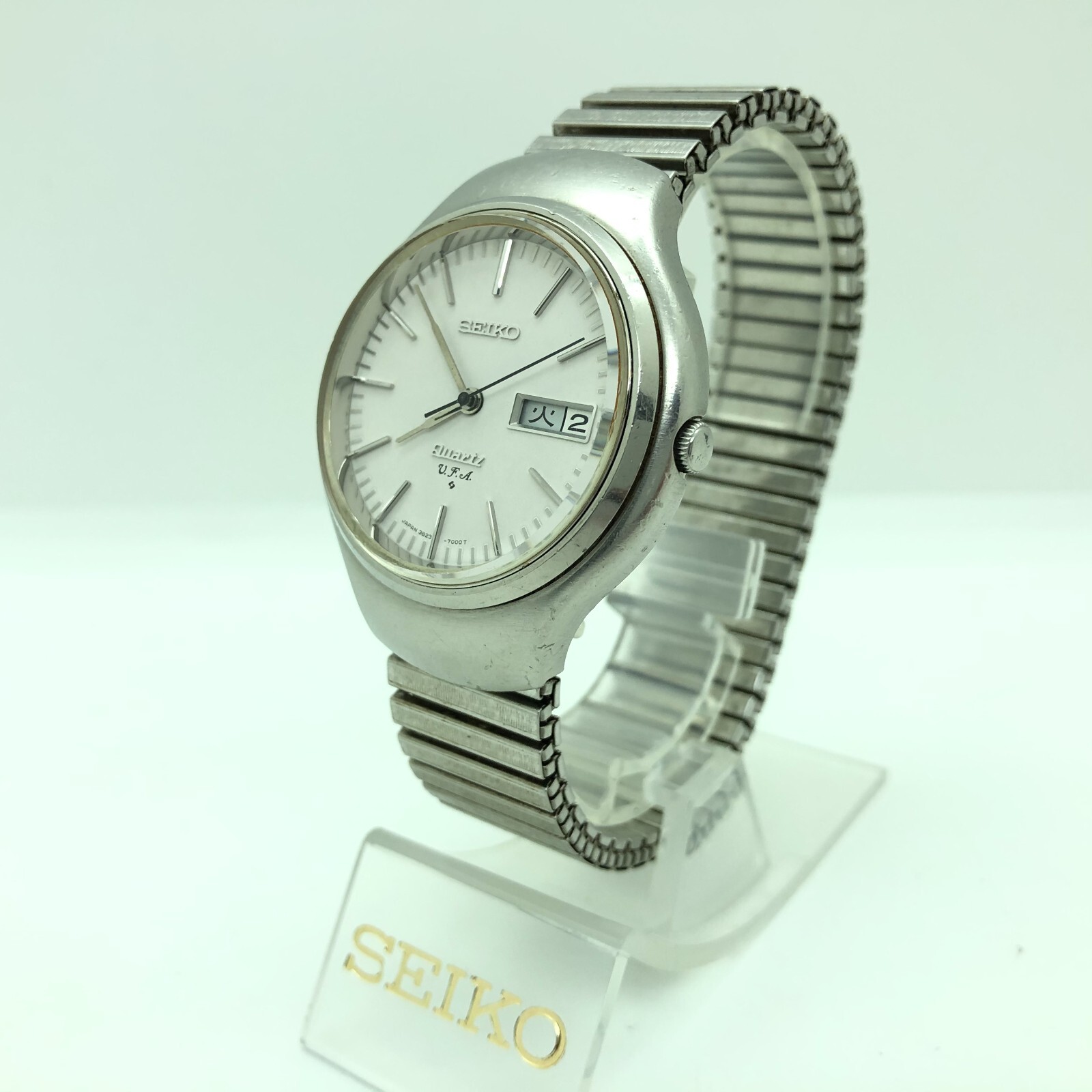 SEIKO クオーツ 3823-7000 V.F.A 70年代 アンティーク w1839] SEIKO 3823-7000 Vintage Quartz VFA V.F.A. New battery