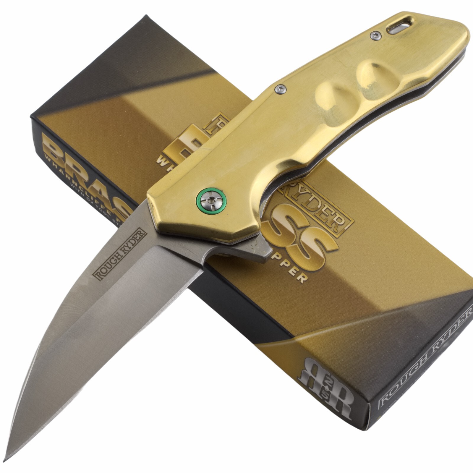 Rough Ryder Brass Linerlock Folding Pocket Knife RR2179