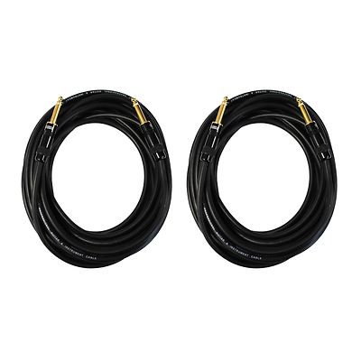 2 Pack Audio2000's C09025p2 25 Ft 1/4'' TS to TS Patch Cable