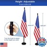Indoor Flag pole with Base,Telescoping Flag Pole 6FT-8FT, Flagpoles Rotate 360 Degrees, 3X5ft American Flag. Suitable for Office, Auditorium, School, Use(Black-US)
