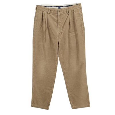 POLO RALPH LAUREN Andrew Corduroy Pants Beige 100% Cotton Pleated Size 36x32